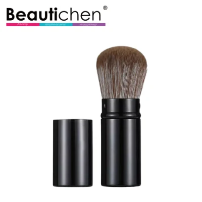 Beautichen nouvel arrivage grand pinceau à poudre cosmétique rétractable en métal noir Kubuki pinceau de maquillage noir de luxe incliné pinceau à poudre